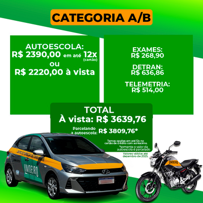 CNH Categoria AB - Carro e moto